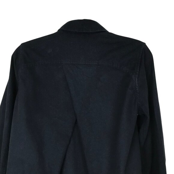 Lululemon Black Button Down Full Day Ahead Shirt 100% Cotton Size 4 - Picture 6 of 7